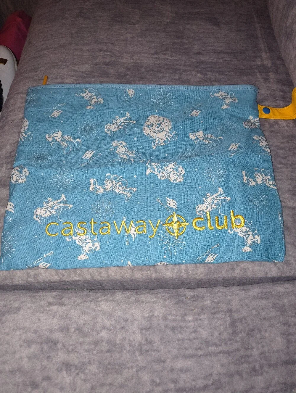 Castaway Blue Mickey Print Travel Pouch